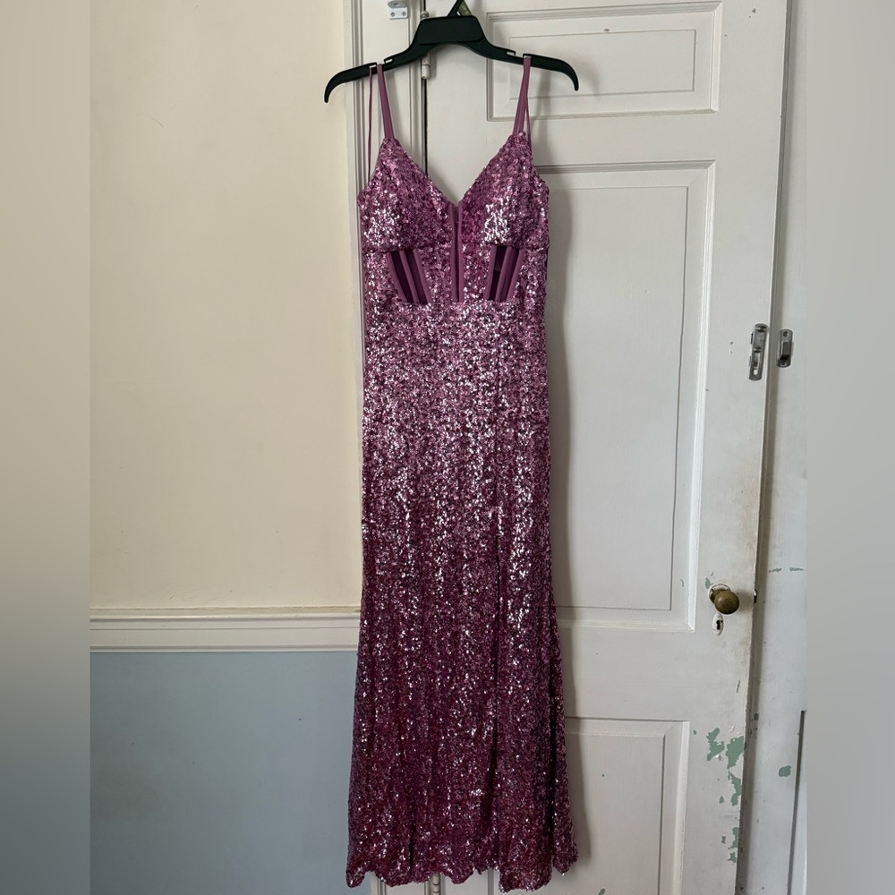 Rose Sequin Formal Dress New With Tags